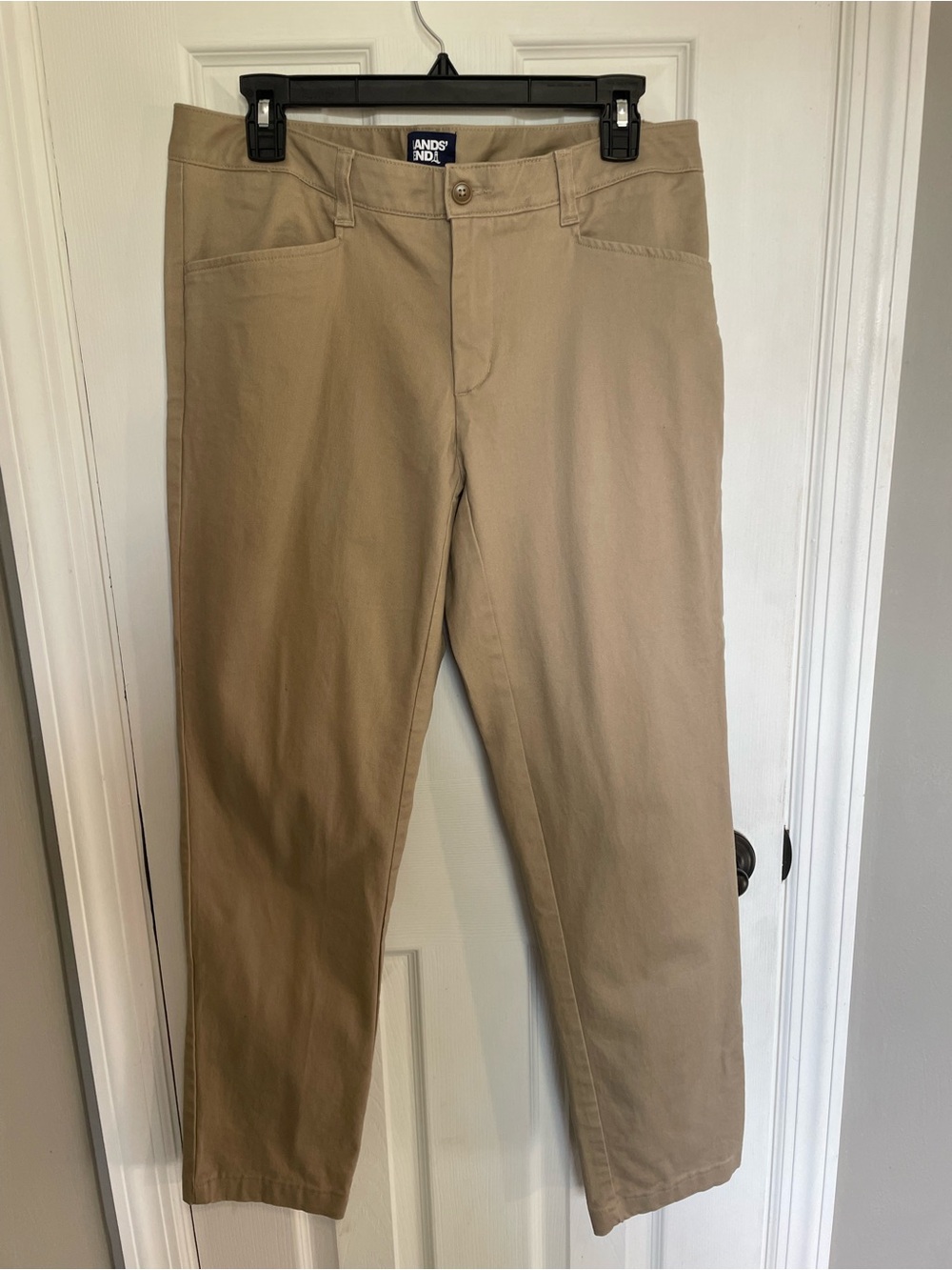 Lands' End Straight-Leg Pants in Tan